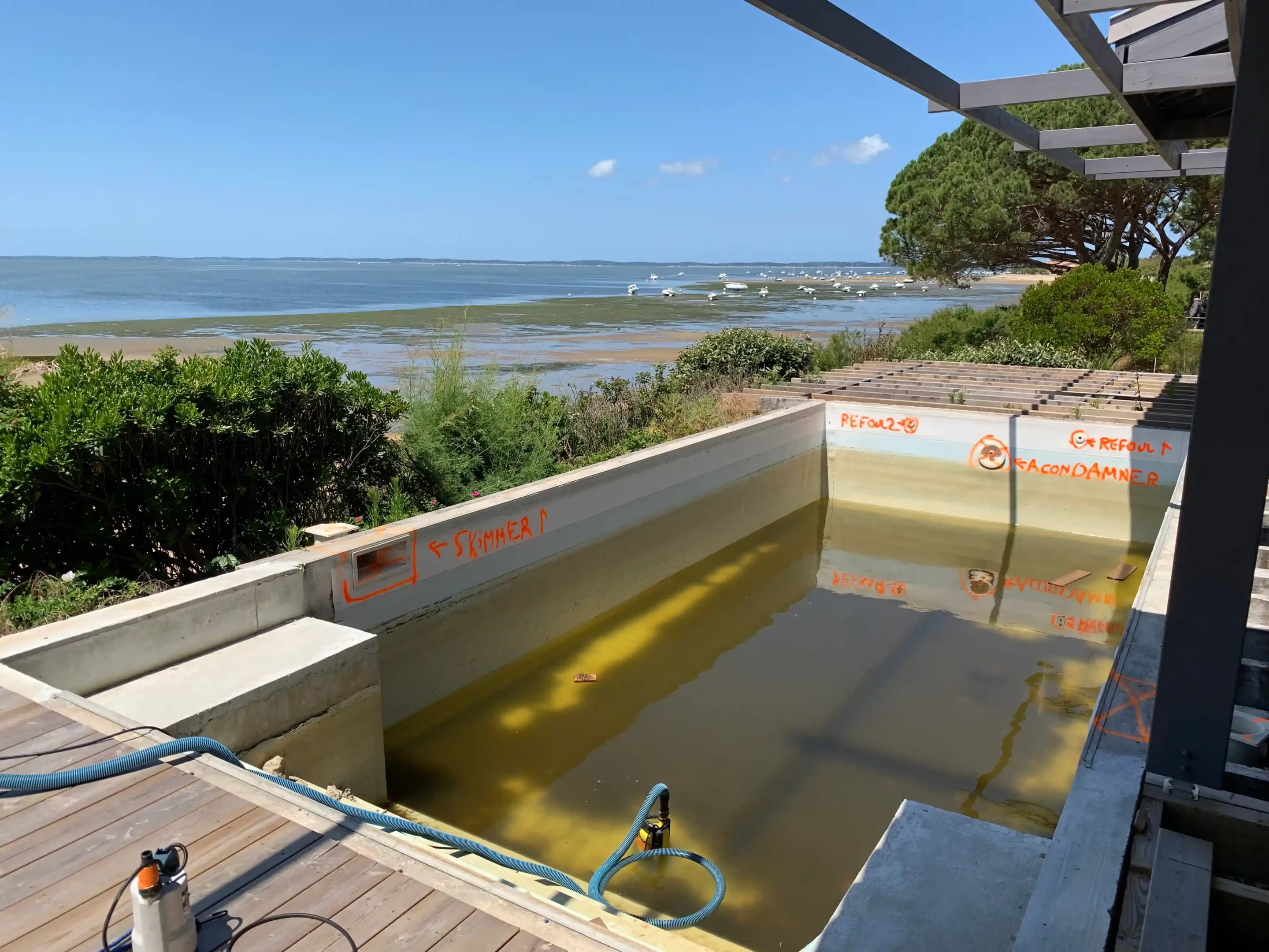 Rénovation complète d'une bassin à Lanton